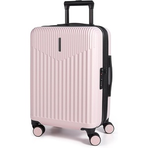 BAGSMART 20″ Spinner Carry-On, PC Hardside Expandable, TSA Lock, Pink(BlackPink)