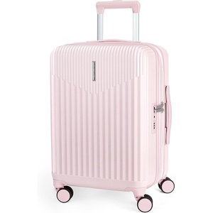 BAGSMART 20″ Spinner Carry-On, PC Hardside Expandable, TSA Lock, Pink(Pink)