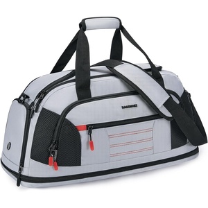 Gym Bag for Men Women, BAGSMART Expandable Sports Travel Duffel Bag, Lightweight Workout Bag with Shoe Compartment & Wet Pocket, Water Resistant Weekend Overnight Duffle Bag for Travel Gym, Grey