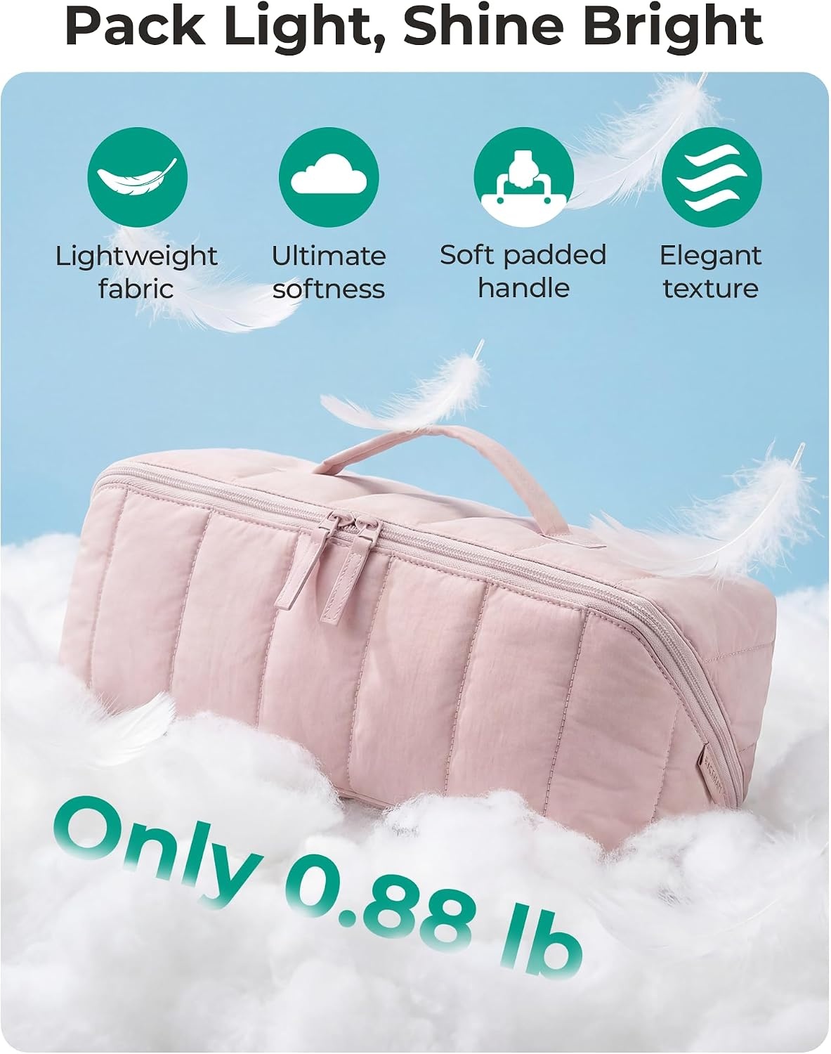 image:imageBAGSMART Hair Tool Travel Bag Compatible with Shark FlexStyle Wide OpenBaby Pink