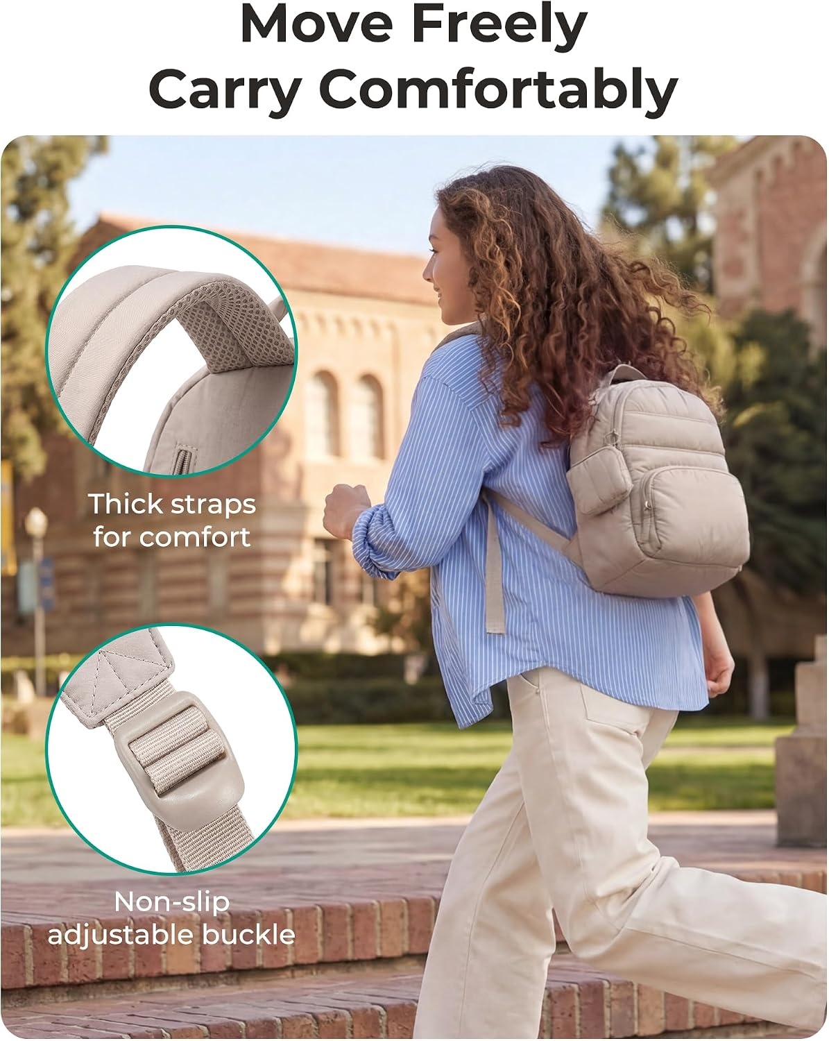 image:imageBAGSMART Small Backpacks for Women Puffer Mini Backpack Purse with PouchAlavender Purple