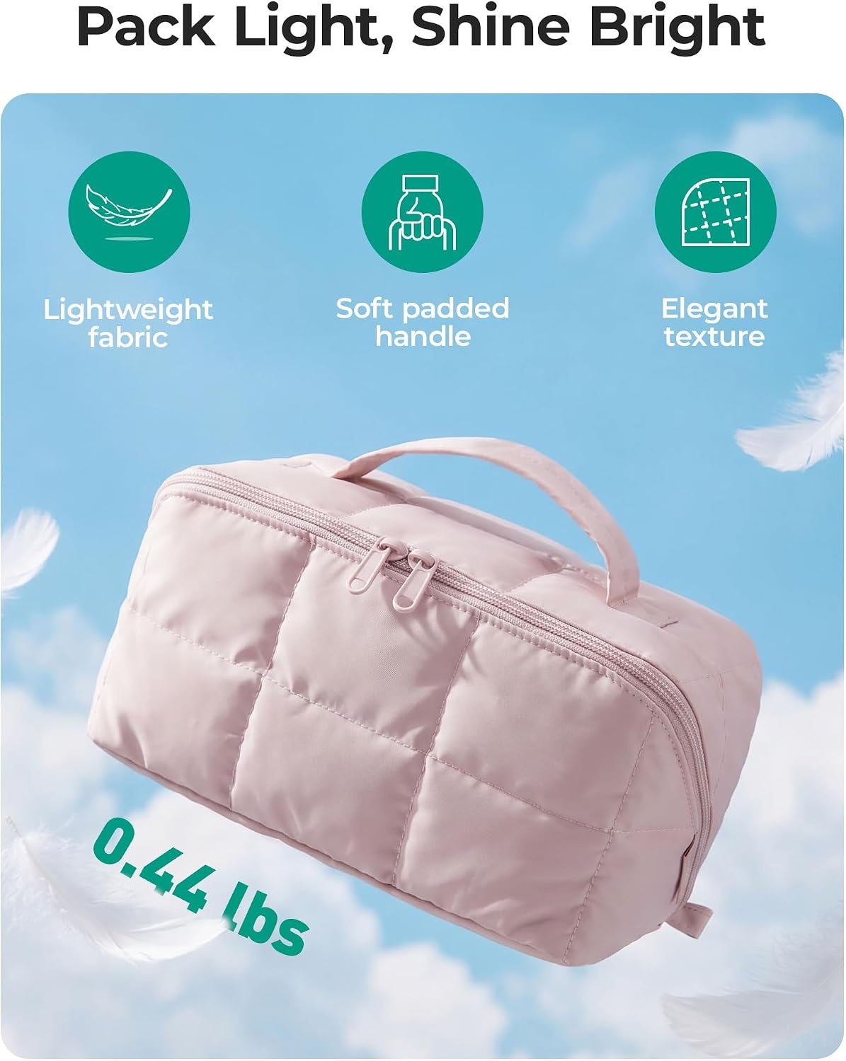 image:imageBAGSMART Spacious Travel Makeup Bag WaterResistant Toiletry OrganizerChocolate Brown
