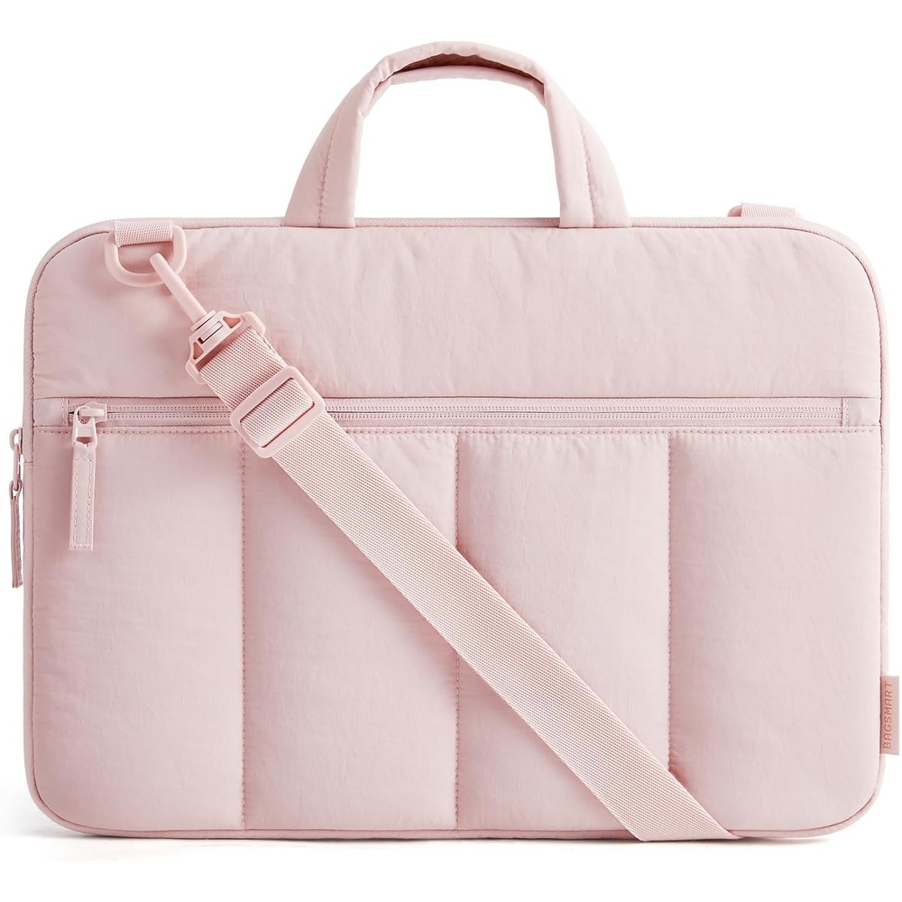 image:imageBAGSMART 1314 Inch Laptop Sleeve with Handle Slim Protective Case for WorkBaby Pink