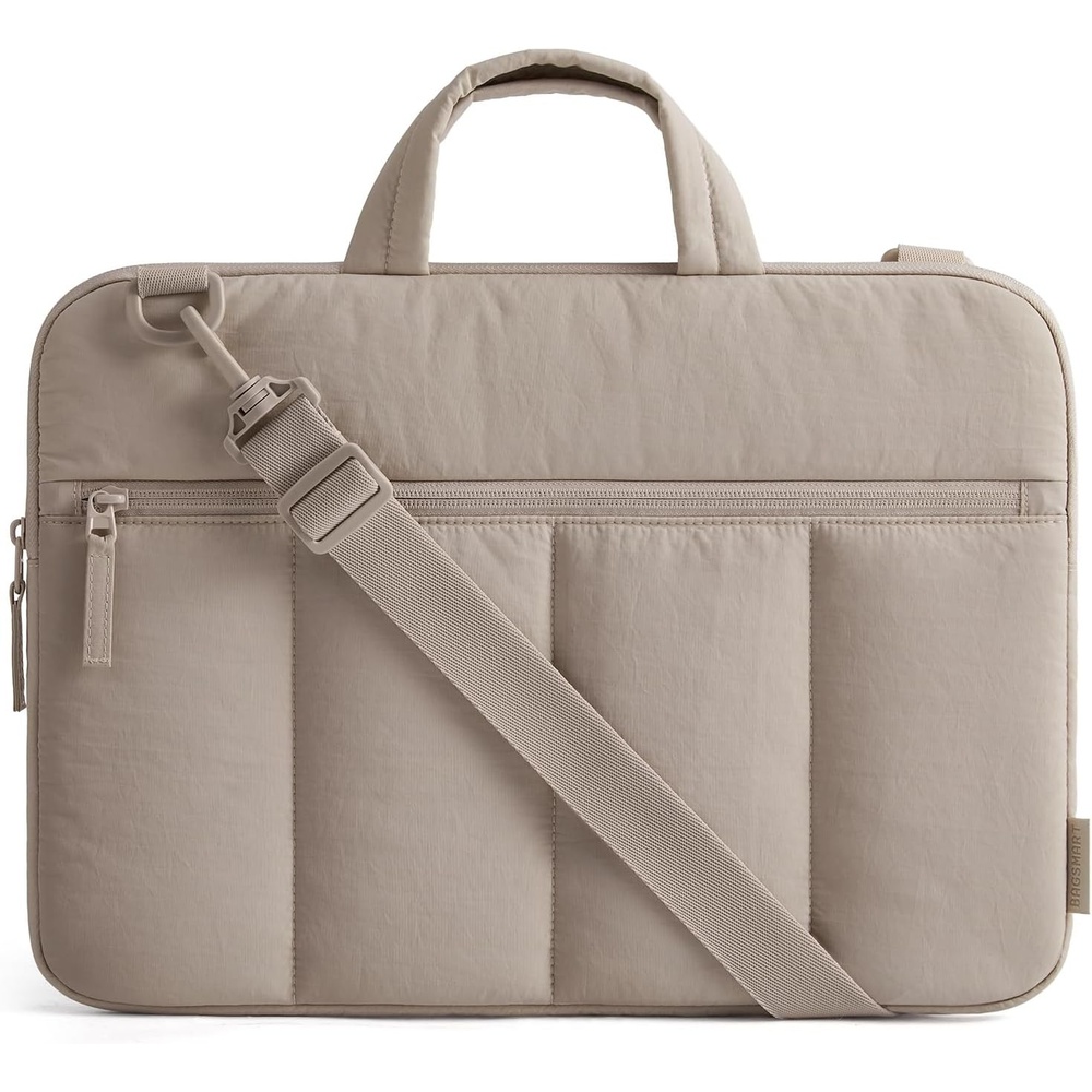 image:imageBAGSMART 1314 Inch Laptop Sleeve with Handle Slim Protective Case for WorkBrown