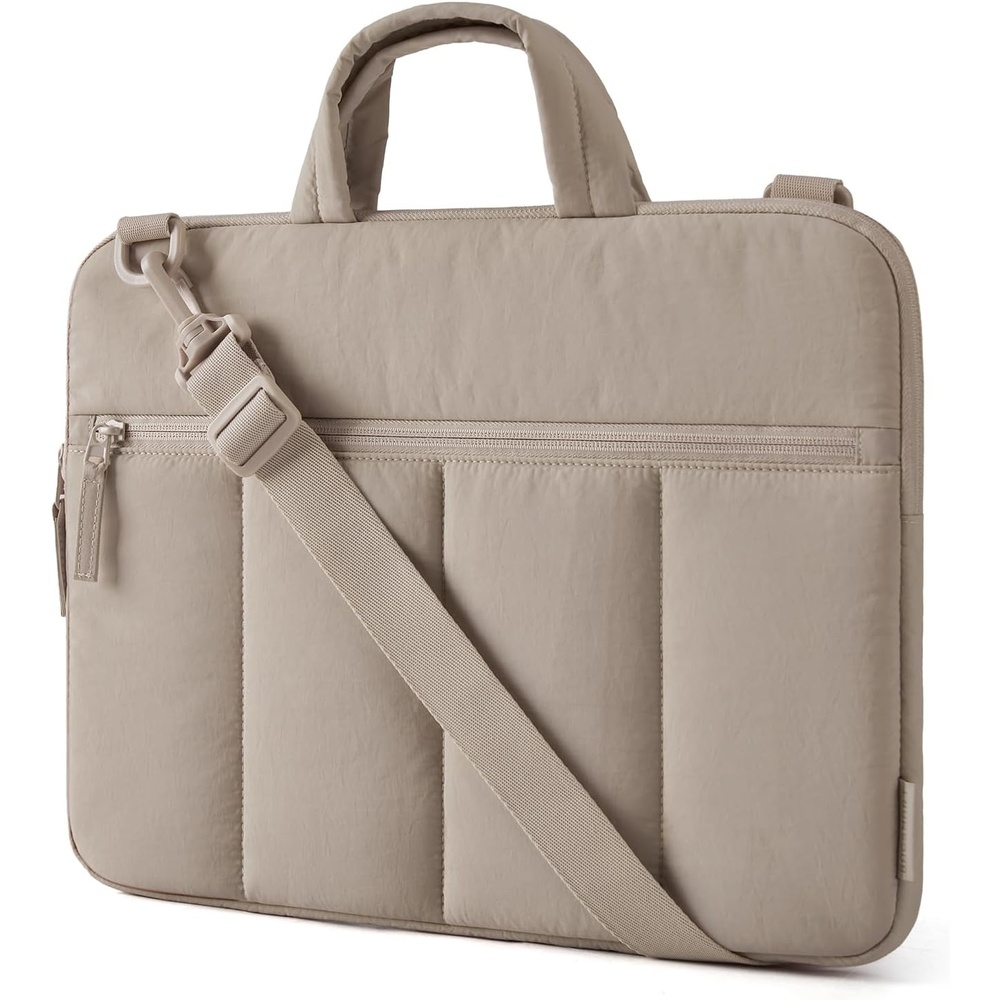 image:imageBAGSMART 1314 Inch Laptop Sleeve with Handle Slim Protective Case for WorkNbrown