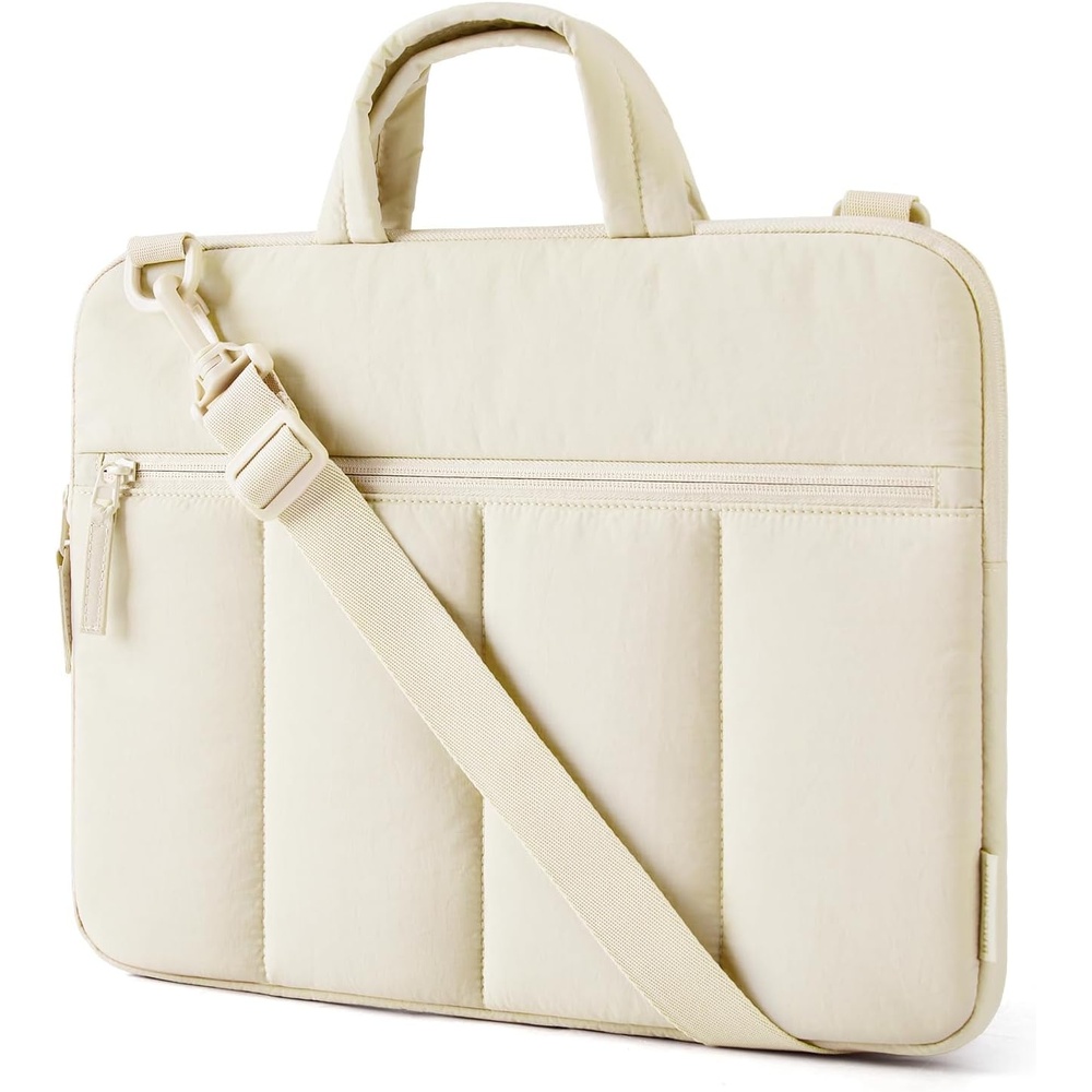 image:imageBAGSMART 1314 Inch Laptop Sleeve with Handle Slim Protective Case for WorkNlight Beige