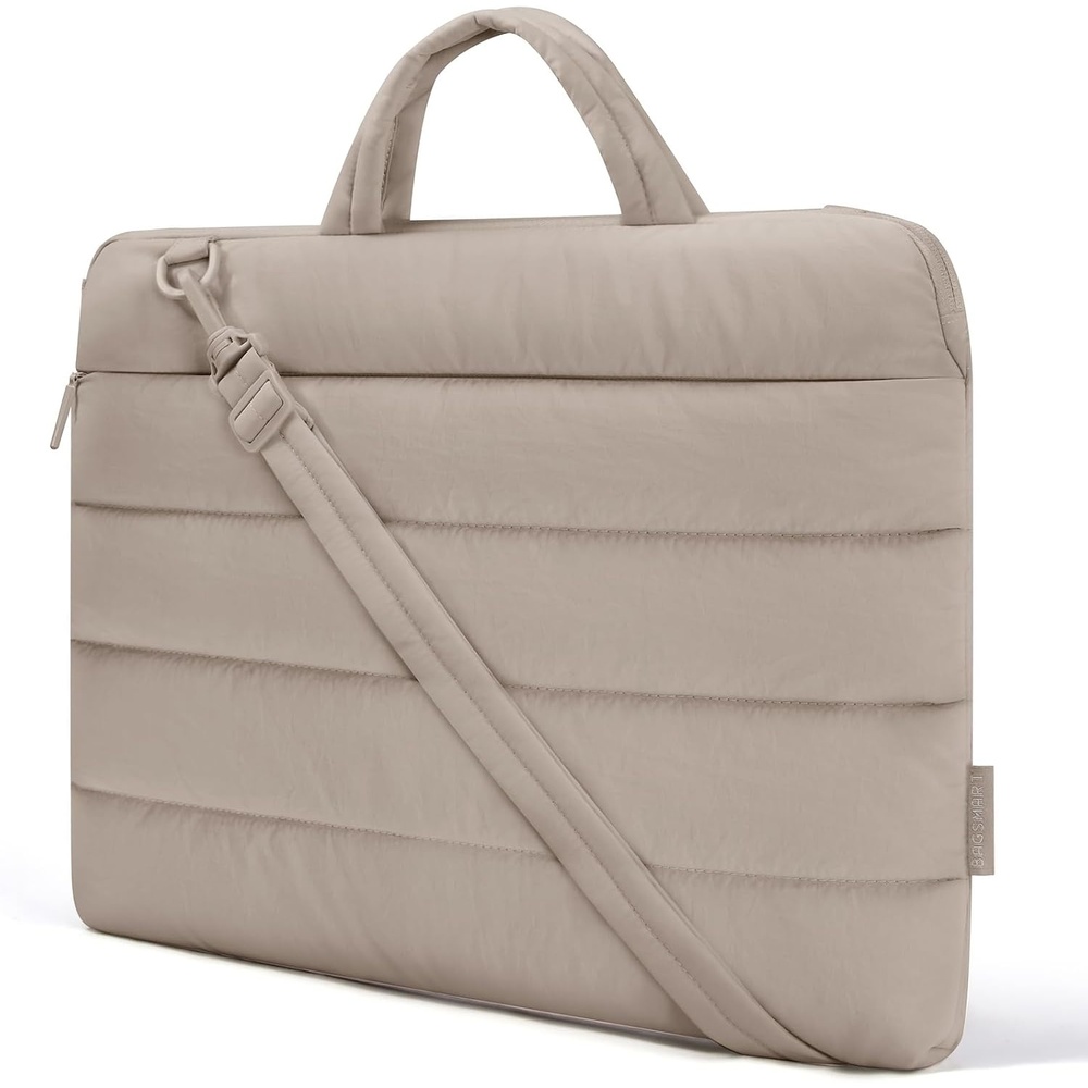 image:imageBAGSMART 1314 Inch Laptop Sleeve with Handle Slim Protective Case for WorkRBrown