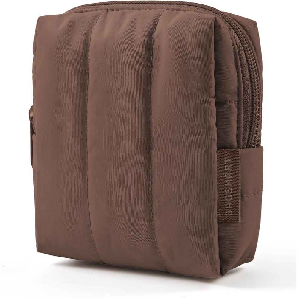 image:imageBAGSMART Puffy Padded Travel Makeup Bag Duo Large amp Small for Women Black07Chocolate