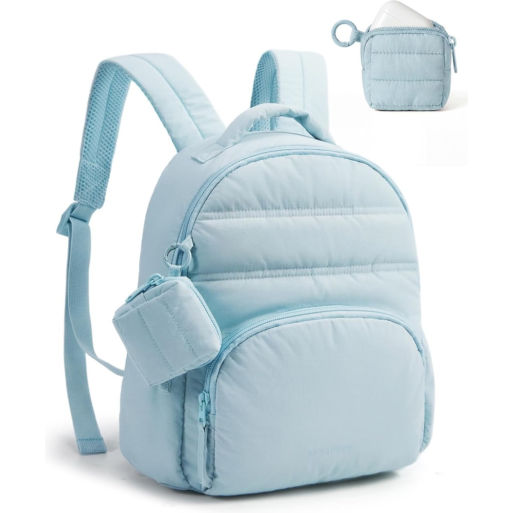 image:imageBAGSMART Small Backpacks for Women Puffer Mini Backpack Purse with PouchAbaby Blue