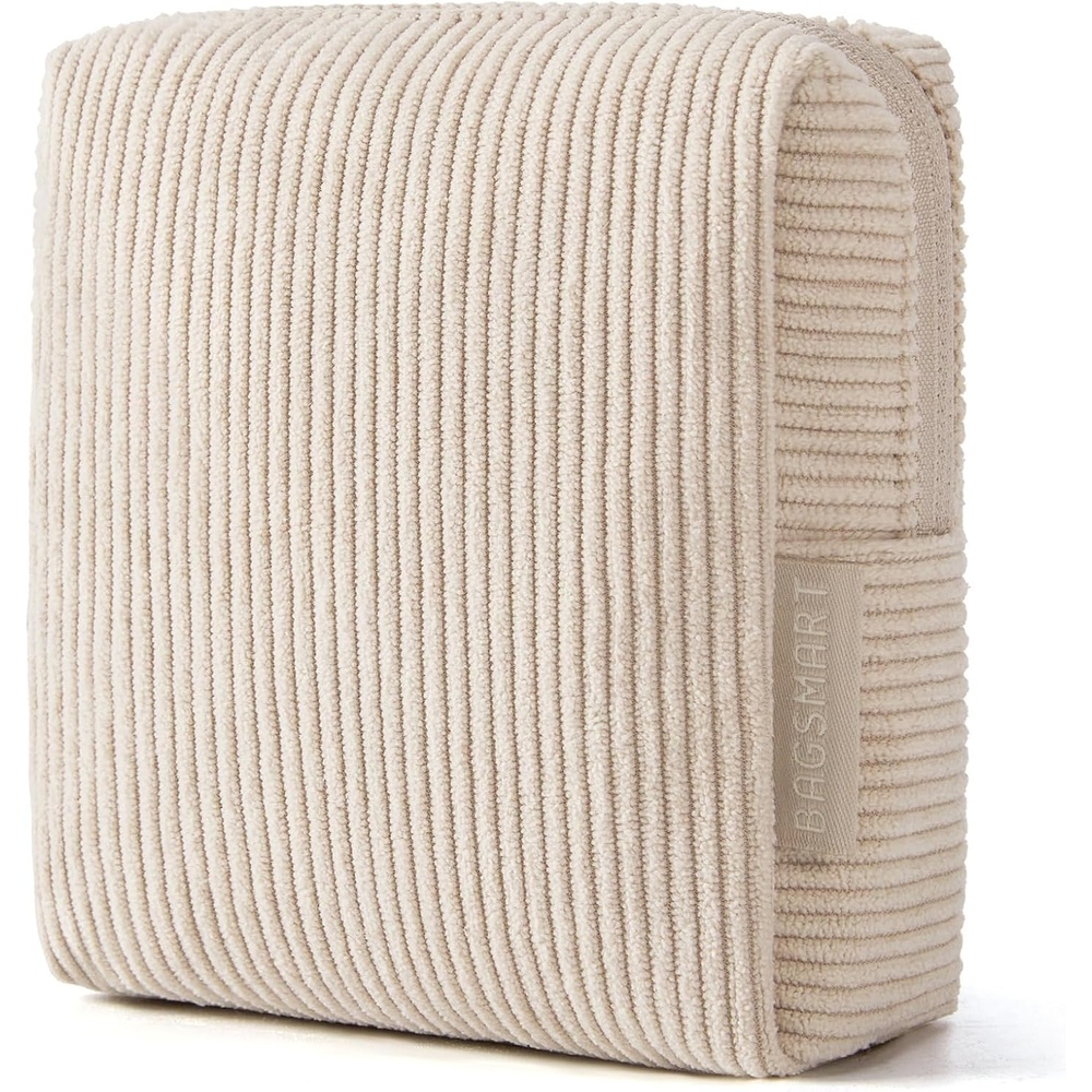 image:imageBAGSMART Small Corduroy Makeup Bag Cosmetic Pouch for Women with Pocket01Brown Mini