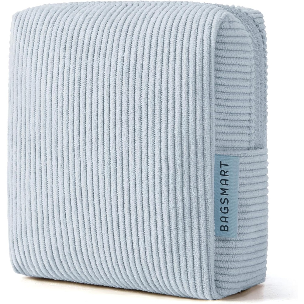 image:imageBAGSMART Small Corduroy Makeup Bag Cosmetic Pouch for Women with Pocket01Dawn Blue Mini