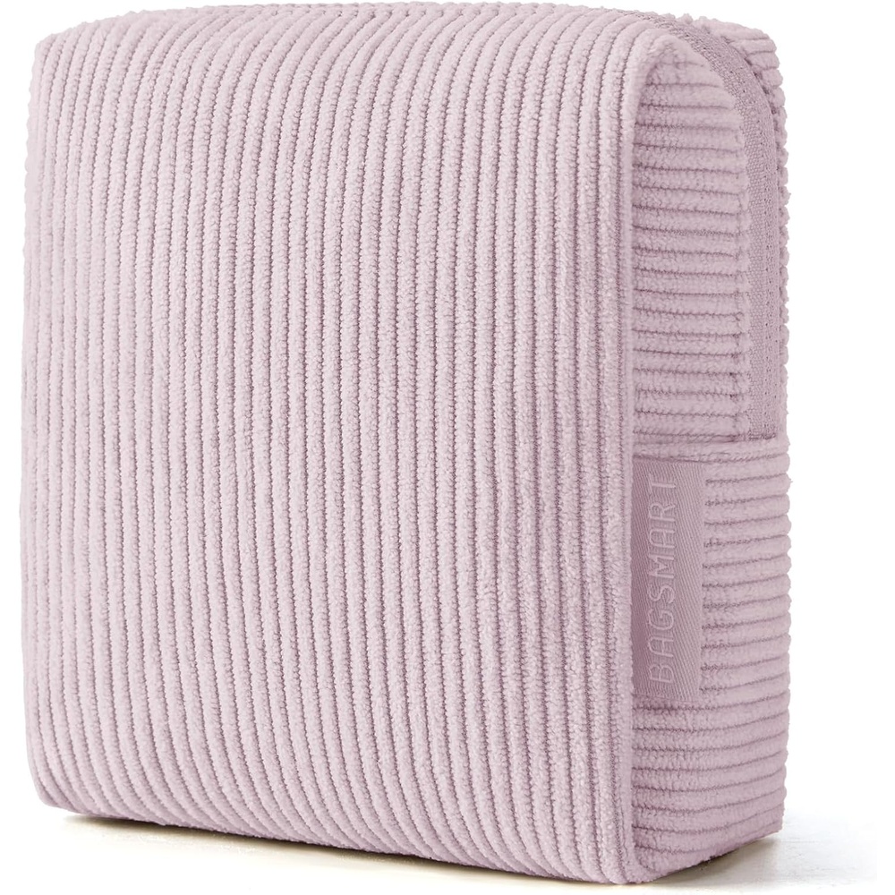 image:imageBAGSMART Small Corduroy Makeup Bag Cosmetic Pouch for Women with Pocket01Lavender Purple Mini