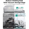 BAGSMART 2 Pack Travel Vacuum Storage Bags with Electric Pump, Gray(Black)