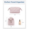 BAGSMART Makeup Bag Travel Makeup Bag, Cute Puffy Make Up Bag, Wide-open Cosmetic Bags for Women, Small Makeup Pouch for Travel Essentials Toiletries Accessories (Black)(A-Black)