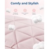 BAGSMART Makeup Bag Travel Makeup Bag, Cute Puffy Make Up Bag, Wide-open Cosmetic Bags for Women, Small Makeup Pouch for Travel Essentials Toiletries Accessories (Black)(B-Pink)