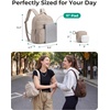 BAGSMART Small Backpacks for Women, Puffer Mini Backpack Purse with Pouch(A-coffee Brown)