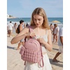 BAGSMART Small Backpacks for Women, Puffer Mini Backpack Purse with Pouch(C-dark Pink)