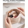 BAGSMART Small Corduroy Makeup Bag, Cosmetic Pouch for Women with Pocket(01-Forest Green Mini)