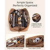 BAGSMART Travel Hair Tool Organizer for Dyson Airwrap, with Heat Mat(Brown（Leather）)