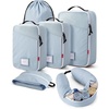 BAGSMART 6 Set Packing Cubes for Travel with Fillable Neck Pillow, Shoe Bag(Dawn Blue)