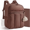 BAGSMART Diaper Backpack with Insulated Pockets & Changing Pad,Black(Coffee Brown)