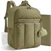 BAGSMART Diaper Backpack with Insulated Pockets & Changing Pad,Black(Green)