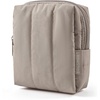 BAGSMART Puffy Padded Travel Makeup Bag Duo Large & Small for Women, Black(03-Greige)