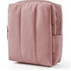 BAGSMART Puffy Padded Travel Makeup Bag Duo Large & Small for Women, Black(04-Dark Pink)