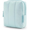 BAGSMART Puffy Padded Travel Makeup Bag Duo Large & Small for Women, Black(05-Blue)
