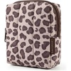 BAGSMART Puffy Padded Travel Makeup Bag Duo Large & Small for Women, Black(08-Leopard)