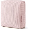 BAGSMART Small Corduroy Makeup Bag, Cosmetic Pouch for Women with Pocket(01-Baby Pink Mini)