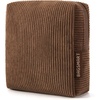 BAGSMART Small Corduroy Makeup Bag, Cosmetic Pouch for Women with Pocket(01-Coffee Brown Mini)