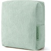 BAGSMART Small Corduroy Makeup Bag, Cosmetic Pouch for Women with Pocket(01-Forest Green Mini)