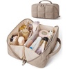 BAGSMART Spacious Travel Makeup Bag, Water-Resistant Toiletry Organizer(Brown)