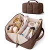 BAGSMART Spacious Travel Makeup Bag, Water-Resistant Toiletry Organizer(Chocolate Brown)