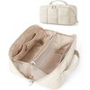 BAGSMART Spacious Travel Makeup Bag, Water-Resistant Toiletry Organizer(Light Beige)