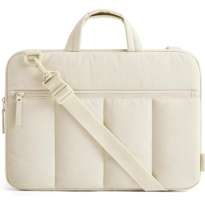 BAGSMART 13-14 Inch Laptop Sleeve with Handle Slim Protective Case for Work(Light Beige)