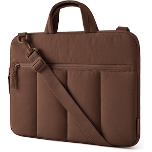 BAGSMART 13-14 Inch Laptop Sleeve with Handle Slim Protective Case for Work(N-coffee Brown)