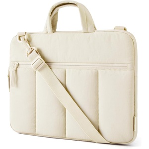 BAGSMART 13-14 Inch Laptop Sleeve with Handle Slim Protective Case for Work(N-light Beige)