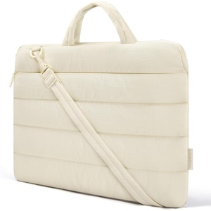 BAGSMART 13-14 Inch Laptop Sleeve with Handle Slim Protective Case for Work(R-light Beige)