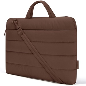 BAGSMART 13-14 Inch Laptop Sleeve with Handle Slim Protective Case for Work(S-Coffee Brown)