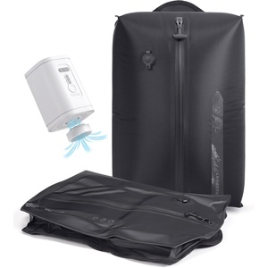 BAGSMART 2 Pack Travel Vacuum Storage Bags with Electric Pump, Gray(Black)