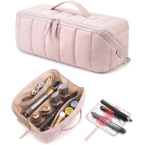 BAGSMART Hair Tool Travel Bag Compatible with Shark FlexStyle, Wide Open(Baby Pink)