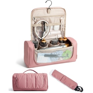 BAGSMART Hair Tool Travel Bag Compatible with Shark FlexStyle, Wide Open(Dusty Rose)