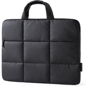 BAGSMART Laptop Sleeve 15.6 Inch Puffer Slim Protective Case for Women(Black)