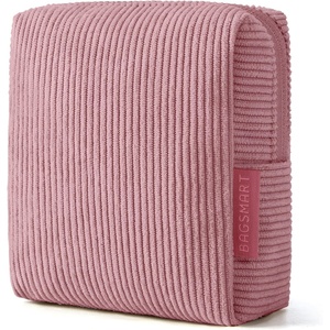 BAGSMART Small Corduroy Makeup Bag, Cosmetic Pouch for Women with Pocket(01-Dark Pink Mini)