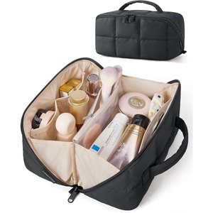 BAGSMART Spacious Travel Makeup Bag, Water-Resistant Toiletry Organizer(Black)