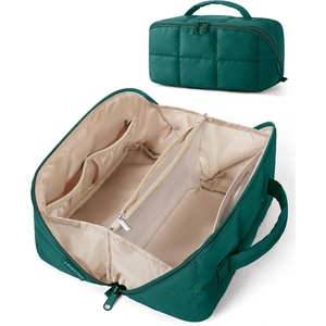 BAGSMART Spacious Travel Makeup Bag, Water-Resistant Toiletry Organizer(Deep Teal)