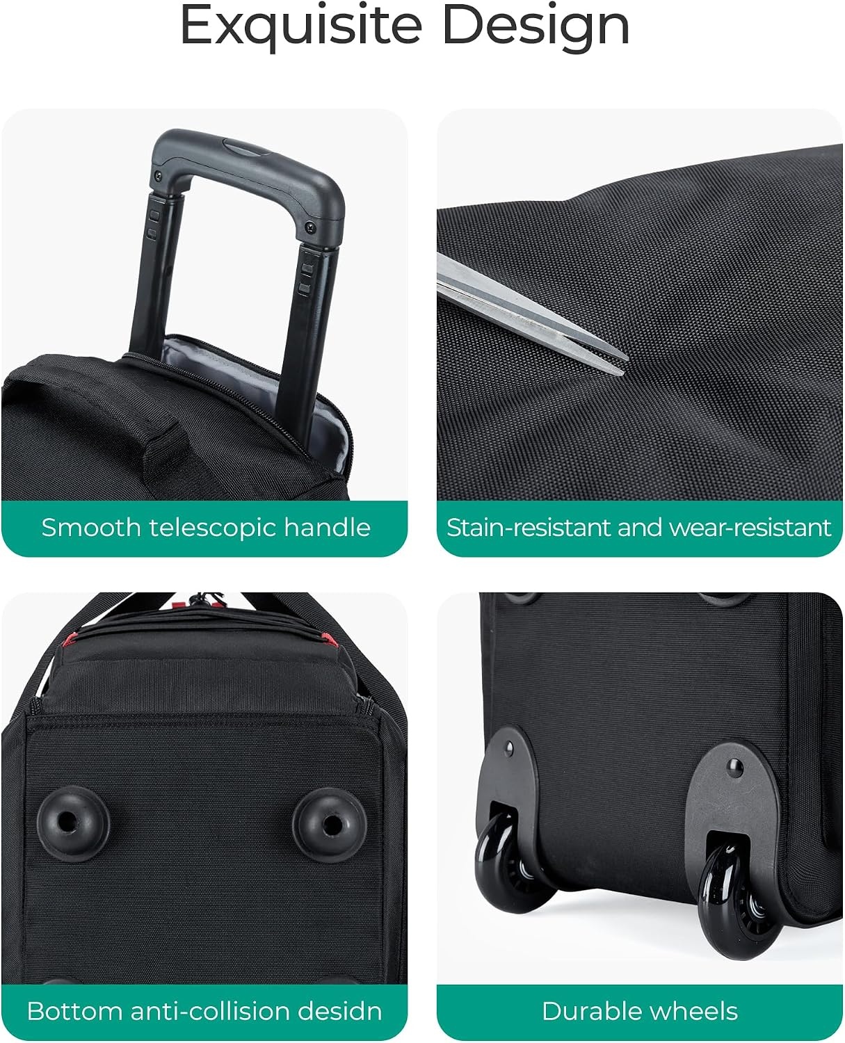 image:imageBAGSMART Rolling Duffle Bag with Wheels 36L Travel Bag with Waterproof Pockets AirlineApproved Carry On Duffel Bag with Handle Clame