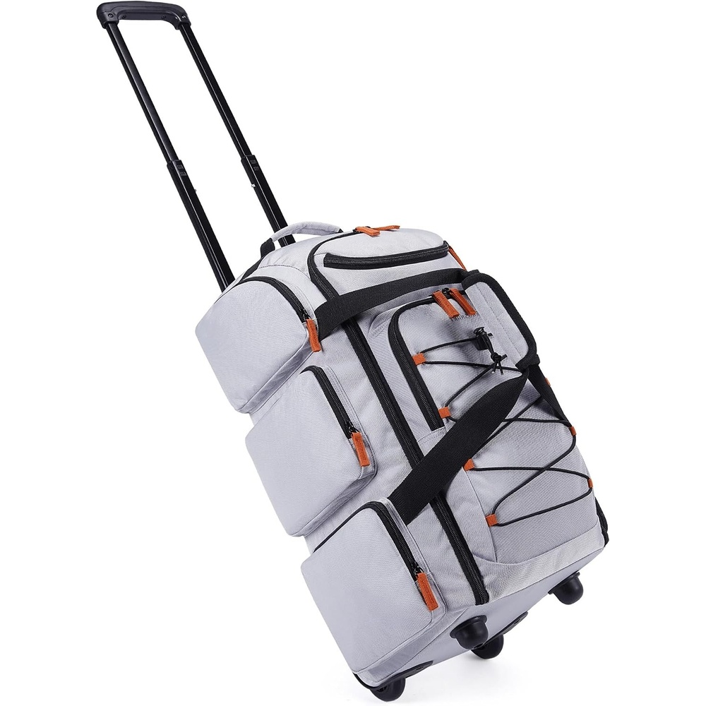 image:imageBAGSMART Rolling Duffle Bag with Wheels 36L Travel Bag with Waterproof Pockets AirlineApproved Carry On Duffel Bag with Handle Clame